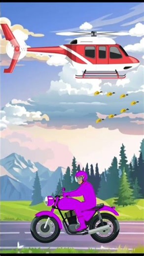 Helicopter Color Drop on Motorcycles 🚁🏍️🎨