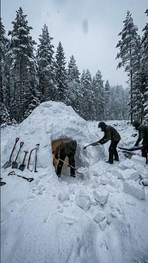 He Built a Warm Shelter From Snow… You Won’t Believe This! #survival #cozyhome