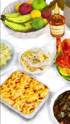 Thanksgiving Dinner in the Sims 4 | Sims 4 Realistic Food Mods | Custom Food | The Sarah O. #shorts