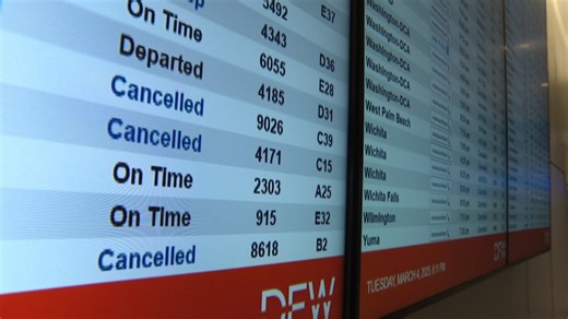 Winds cause delays, cancellations at DFW Airport