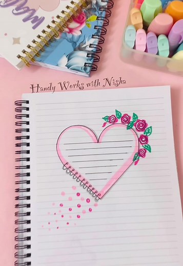 Creative Heart Drawings for Notebook Decoration