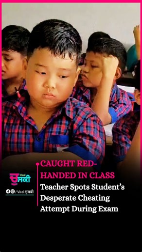 @viralchuski on Instagram: "Caught Red-Handed in Class Teacher Spots Student’s Desperate Cheating Attempt During Exam An exam hall moment turned unforgettable when a teacher caught a student trying unusually hard to cheat during a test. The student’s over-the-top effort to sneak answers didn’t go unnoticed, and the incident quickly became a talking point for its mix of tension and unintended humor. The scene serves as a clear reminder that honesty still matters more than shortcuts—even under exa