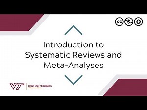 Introduction to Systematic Reviews and Meta-Analyses | Evidence Synthesis Series
