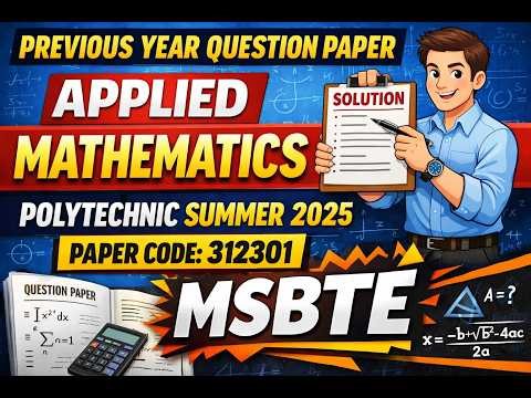 MSBTE | Previous year question paper solutions | Summer 2026 | Paper Code 312301
