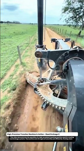 High-Precision Trencher Machine in Action – Road Drainage Construction Process.