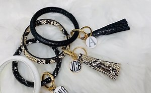 Wristlet Keychain / Personalized Key Ring Bangle /leather Bangle Keychain Bracelets / Stocking Stuffers - Etsy