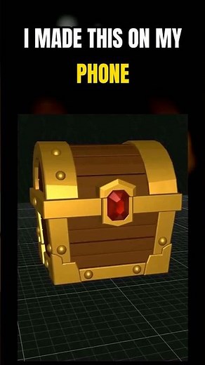 I modeled a 3D treasure chest on mobile — easy 3D modeling app for #shorts #3dmodeling #3d #3dart