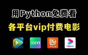 教你用Python暴力破解永久白嫖各平台vip付费电影，不限渠道、一键操作、无需下载，轻松实现电影自由！！