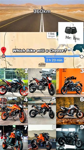 Which KTM Bike Would You Choose for a 360KM Ride? 🔥 | Comment 1–9 #shorts