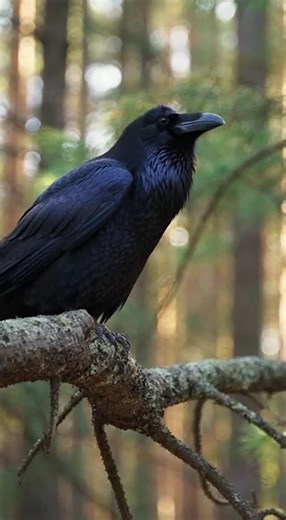 Animal Sound Earth 🌍 on Instagram: "Experience the epic sound of a raven's loud, deep croaks resounding through a serene pine forest, with glistening black feathers illuminated by shafts of sunlight and wind weaving through the trees. Each of the raven's powerful calls echoes against distant bird chatter, immersing you in the wilderness. Let this moody moment draw you deep into the forest atmosphere. 🔗 Follow for more animal sounds: TikTok: http://tiktok.com/@animalsoundearth Instagram: https: