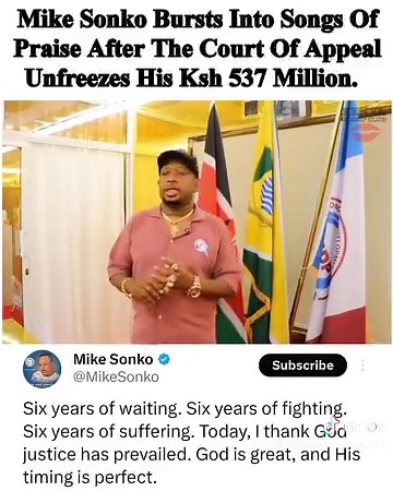 Mike Sonko Bursts Into Songs Of Praise After The Court Of Appeal Unfreezes His Ksh 537 Million after 6 years of waiting.#kenyantiktok #viral #mikesonko #viralvideo #537millionsonko