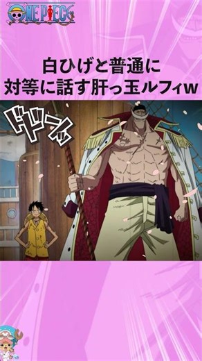 白ひげと普通に対等に話す肝っ玉ルフィw #onepiece #ワンピース #アニメ #雑学