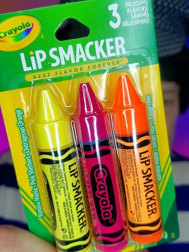 Lip Smacker Crayola Lip Balm Review: Outrageous Orange, Pink Sherbet, Banana Mania