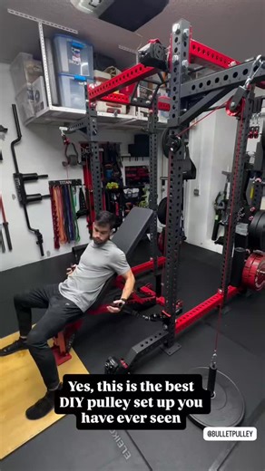 BULLET PULLEY on Instagram: "Tell us this isn’t the best DIY pulley setup you’ve ever seen. Simple. Sleek. Built for serious work. The Bullet Pulley keeps your training smooth from start to finish 🔥 [Bullet Pulley gym setup, home gym pulley system, best pulley for garage workouts, cable pulley attachment, home fitness machine, workout pulley for strength training] #bulletpulley #strengthtraining #homegym #garagegym #fitnessjourney #fitness #fitnessgear #homegymequipment #workoutequipment"