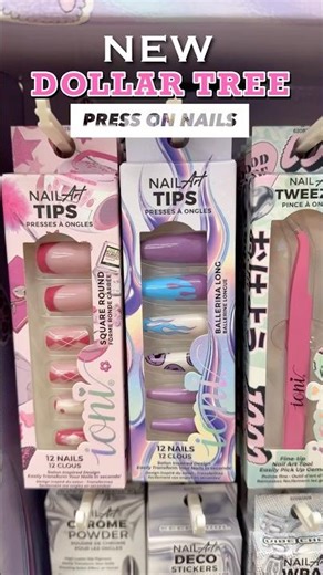 New $1 Press on Nails at Dollar Tree #stockingstufferideas #christmasgifts
