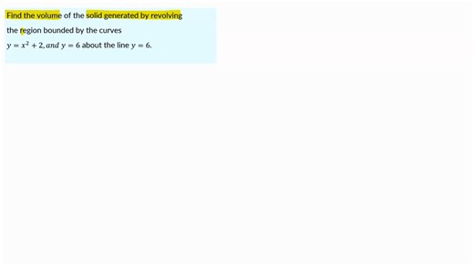 Example 2 Disk Method About Axis other than x