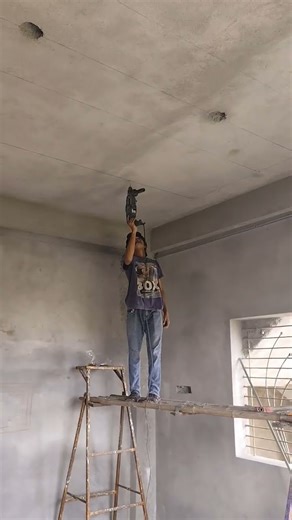 pvc gypsum falls ceiling installation work #interiordesign #pvcwallpaneldesign #gypsumcelling