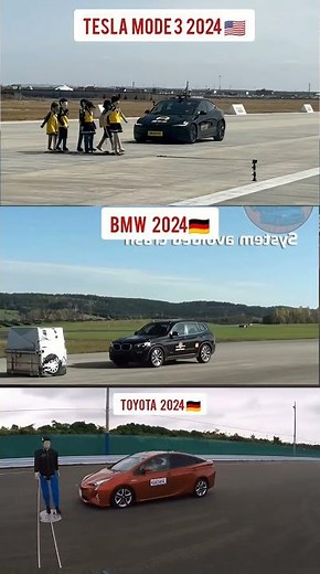 Smart AEB Showdown Tesla vs BMW vs Toyota – AEB Test 2024