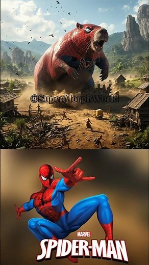 Superheroes as a Giant Capybara Rampaging Through a Tropical Village 🐾😱 | Marvel x DC Characters🔥