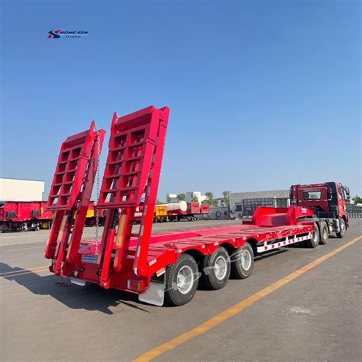 Customizable Hydraulic Extendable 3-axis 60 Ton Gooseneck Low Bed Trailer 100 Ton Lowboy Semi-trailer