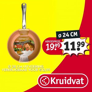 Copper PRO 360 heeft een anti-aanbak kookoppervlak en is krasbestendig. Keuze uit ⌀24 cm voor €11.99 en ⌀28 cm voor €12.99! | Kruidvat België/Belgique