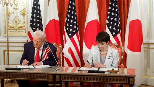 Trump signs US-Japan trade deal, which includes a 15% tariff