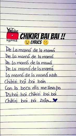 Chikiri Bai Bai lyrics #shortvideo #lyricsshorts #newviralshorts
