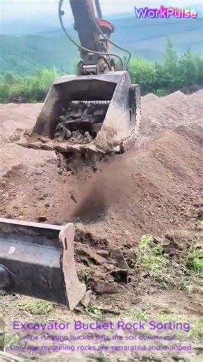 Excavator Bucket Rock Sorting #shorts