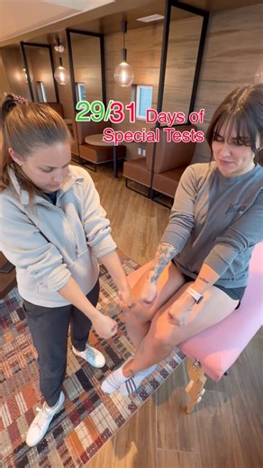 Taylor Ana Kaylee Sports Medicine on Instagram: "Bet you can’t name this test….. 👀 . . 👍🏻Finkelstein’s Test for de Quervain’s Syndrome👍🏻 How: patient tucks thumb under fingers making a fist. Wrist then drops into ulnar deviation. Positive test: Increased pain around the radial styloid process along the extensor pollicis brevis and abductor pollicis longus tendons Implication: De Quarvain’s Syndrome - tenosinovitis of the extensor pollicis brevis and abductor pollicis longus tendons (Also kn