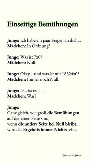 Wenn die andere Seite bei Null bleibt – Wahre Lebensweisheit ✨