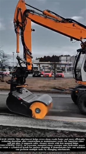 Excavator-Mounted Rotary Sweeper in Action! #shorts