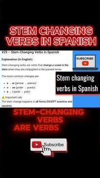 Stem changing verbs ("e ➡️ie", "o➡️ue", "e➡️I") in Spanish Subscribe 🔗 #spanish #spanishlearning101🔴
