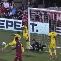 SAVE: Alex Bono makes a save from point blank range