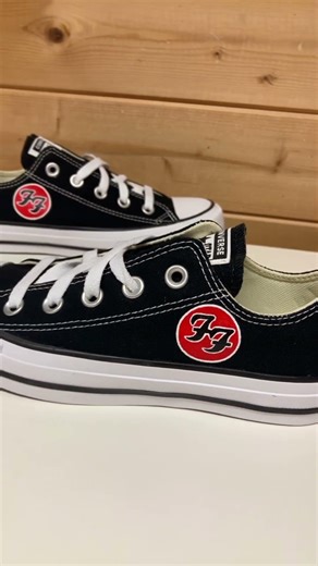 Foo Fighters hand-painted low top Converse trainers