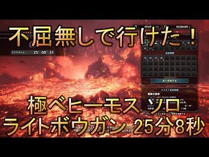 【MHW】極ベヒーモス ソロ ライトボウガン（不屈なし）25分8秒
