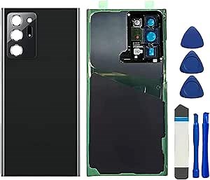 Note 20 Ultra Back Glass Replacement for Samsung Galaxy Note 20 Ultra 5G N986U All Carriers Housing Door Panel Cover with Camera Lens Adhesive Tape and Repair Tool Kits (Mystic Black)