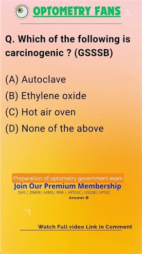 GSSSB Optometry government exam previous exam question paper