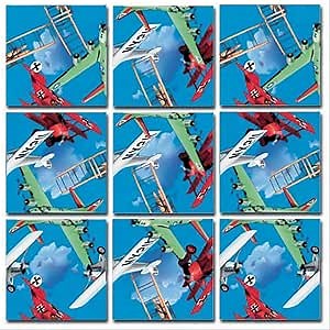 Scramble Squares Vintage Airplanes 9 Piece Challenging Puzzle - Ultimate Brain Teaser and Mind Game for Children & Adults - Boosts Cognition and Problem Solving Skills
