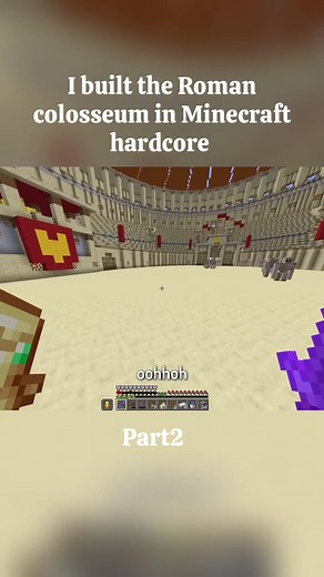Building the Roman Colosseum in Minecraft Hardcore
