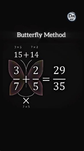 Butterfly Method 🦋 | Fractions Addition Trick in Seconds | Fast Maths Trick #shorts