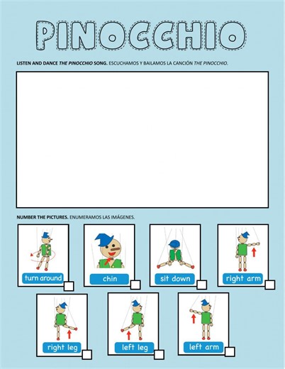 Pinocchio Song worksheet