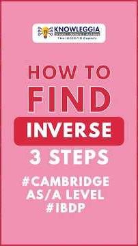 How To Find Inverse In 3 Steps 👌#igcse #gcse #edexcel