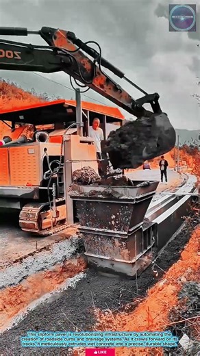 Fast & Efficient: Automatic Slipform Paver for Precise Roadside Curb and Gutter Construction