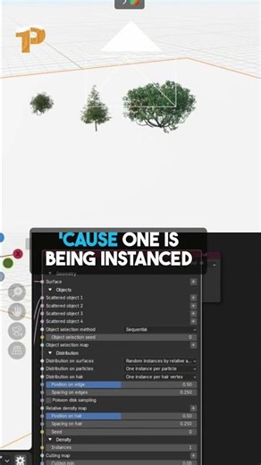 Blender Geometry Nodes: Distribute Trees Randomly #shorts