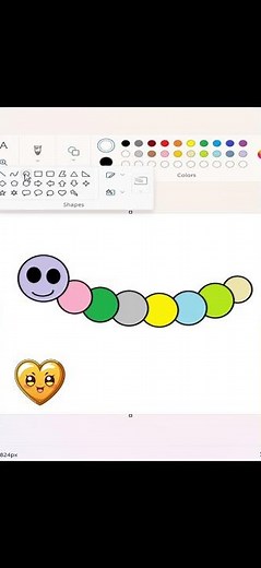 How to draw cute caterpillar in ms paint | paint in computer| art #drawing #art #caterpillar