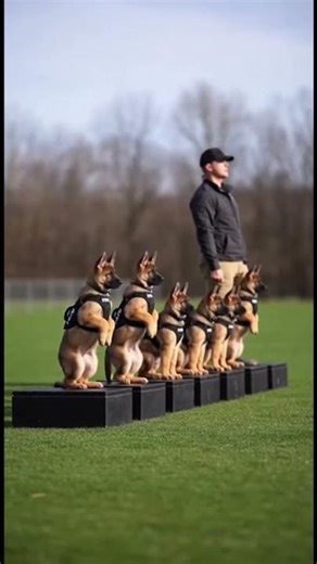 Baby K9 snaps his head up at every command — so sharp 👀🐕#fyp #dog #k9