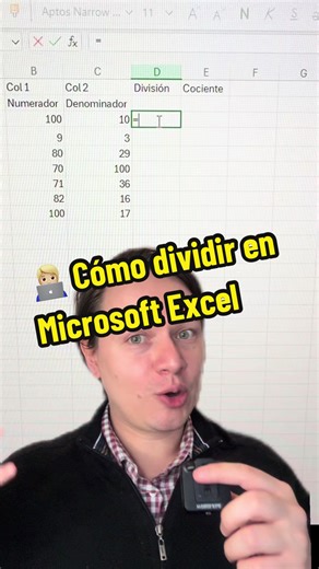 Cómo dividir en Microsoft Excel: Resultados con decimales y enteros