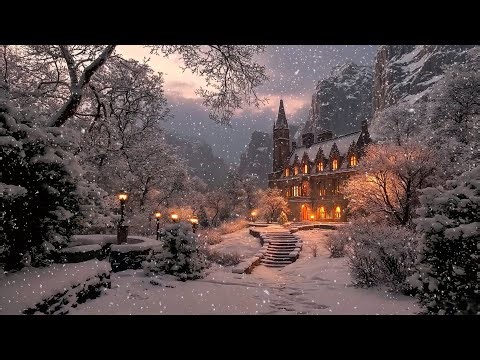 Relaxing Piano at a Quiet Snowy Gothic Castle for Winter Focus | Scholarly Dark Academia