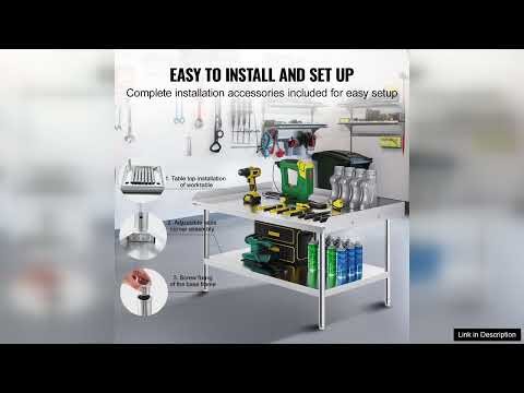 VEVOR Stainless Steel Work Table 30 x 48 x 26 Inch Commercial