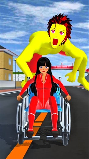 YUTA ON WHEELCHAIR NEW TREND HANTU ZOMBIE #sakura #viralvideo #sakuraschoolsimulator #trend # #